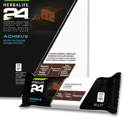  Batoane proteice H24 Achieve cu aroma de fursecuri si ciocolata neagra - Cutie cu 6 batoane x 60gr